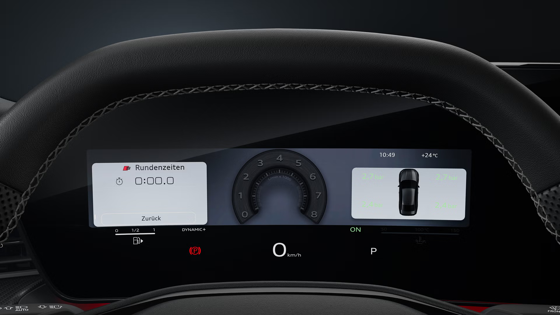 Nahaufnahme des Audi virtual cockpit plus.
