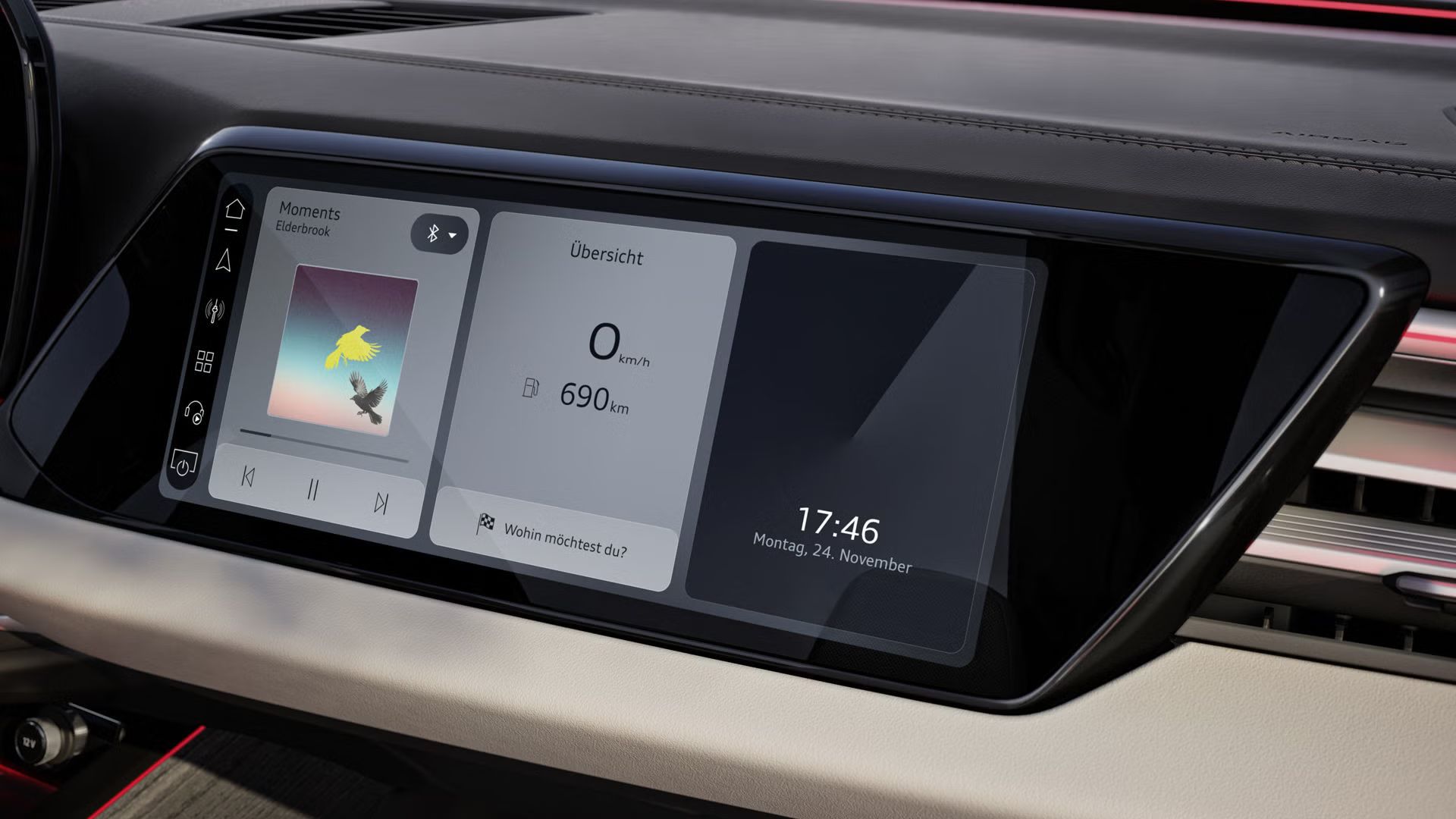Blick auf das Beifahrerdisplay im A6 Avant.