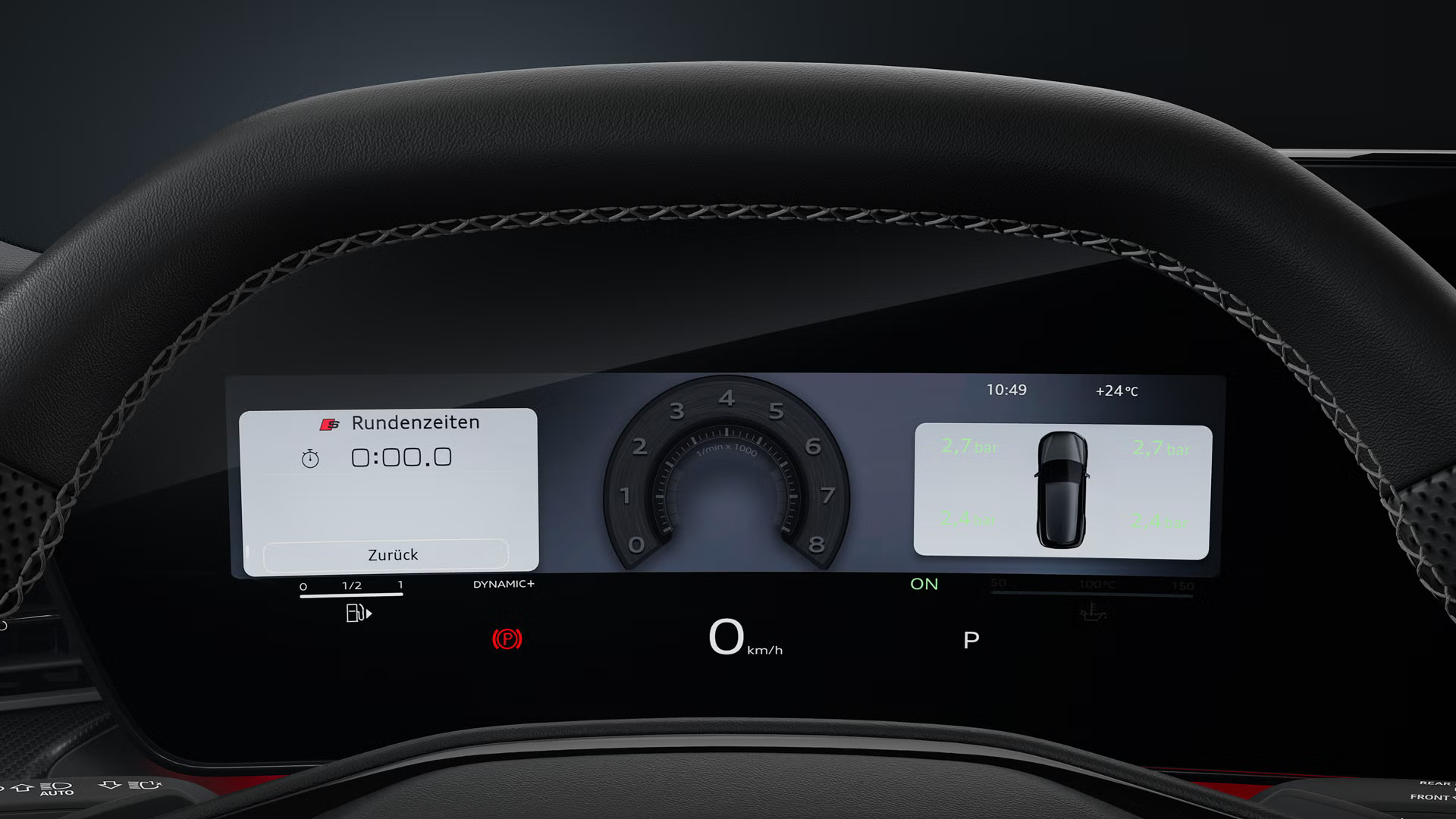 Nahaufnahme des Audi virtual cockpit plus.