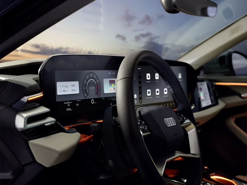 Cockpit und Lenkrad der Audi A5 Limousine