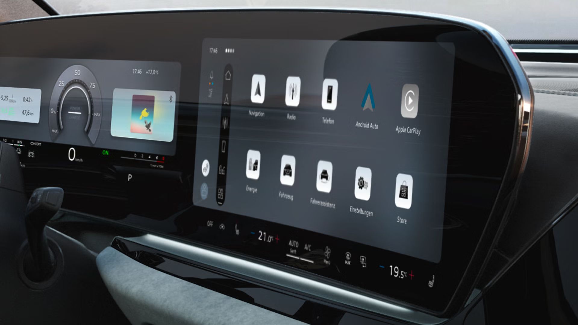 Nahaufnahme des MMI touch-Displays. 