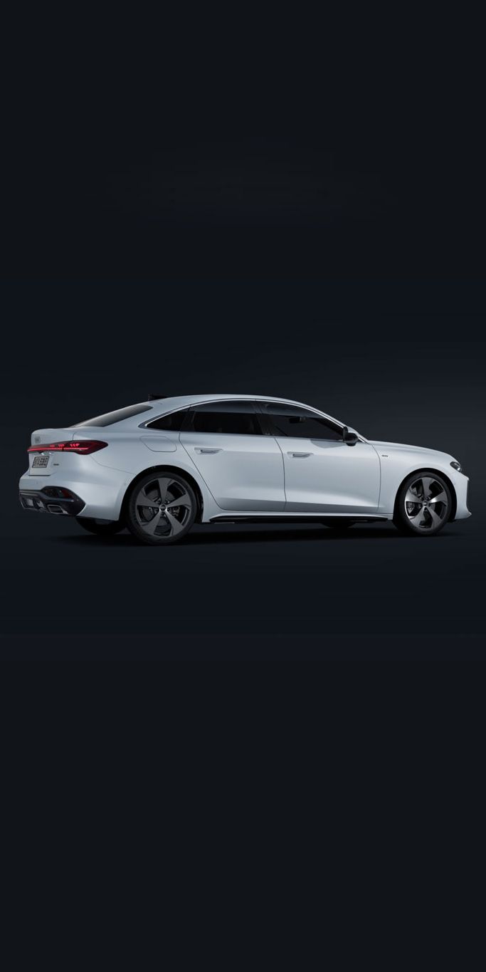A5 Limousine e-hybrid vor dunklem Hintergrund