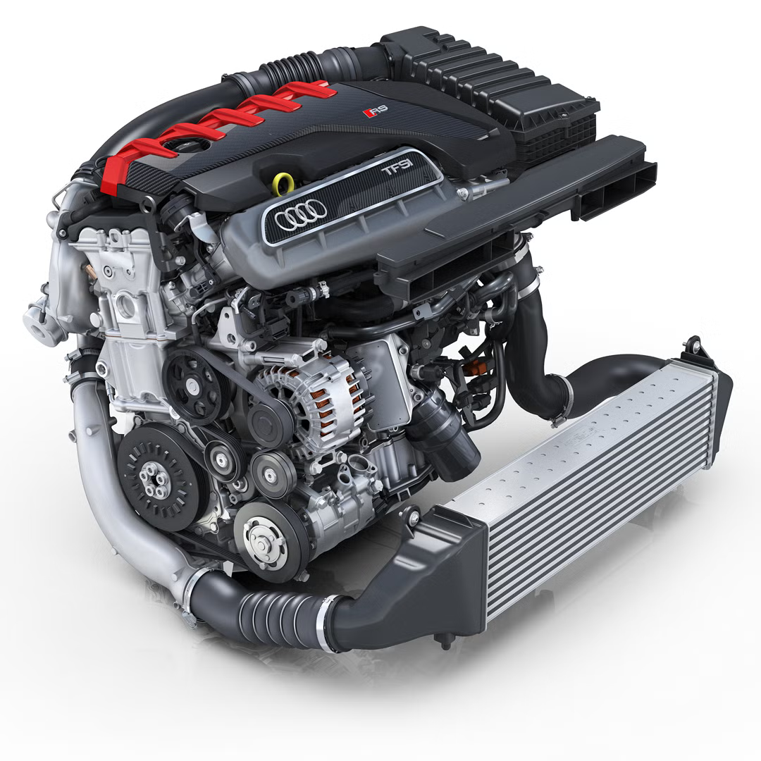 Abbildung des 5-Zylinder-Motors auf weißem Untergrund.