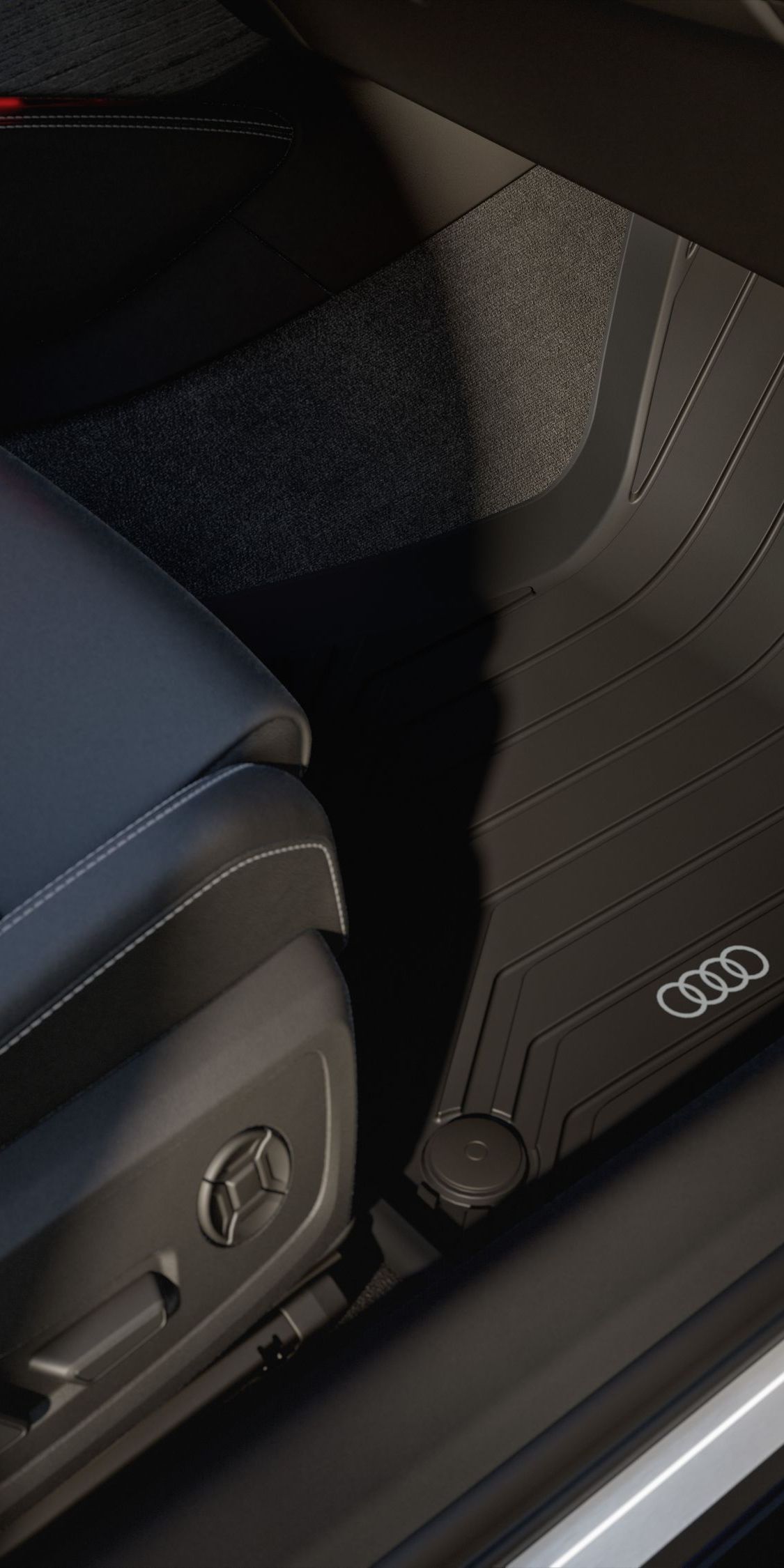 Detailansicht Audi Allwetterfußmatte mit Audi Logo