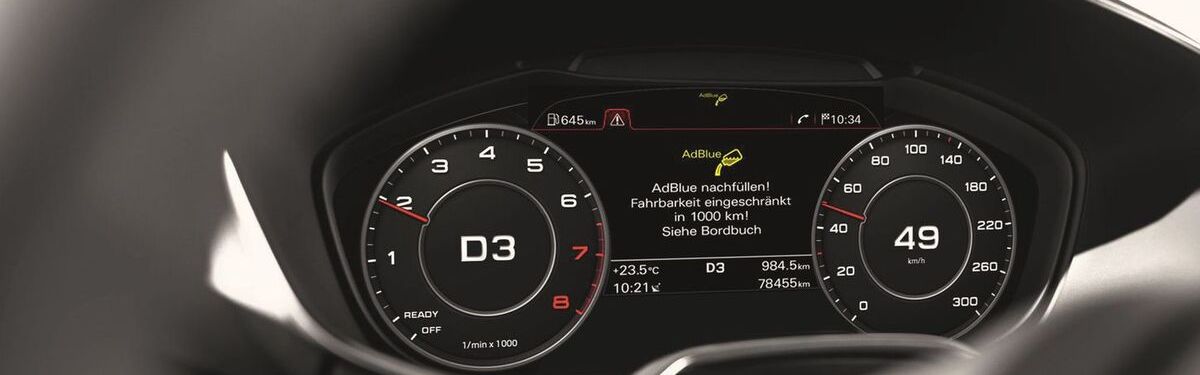 Audi Digital Cockpit mit AdBlue® Anzeige
