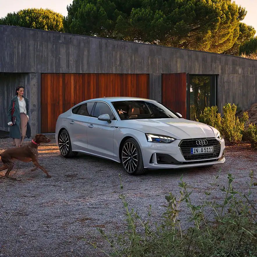 Seitliche Frontansicht des A5 Sportback g-tron