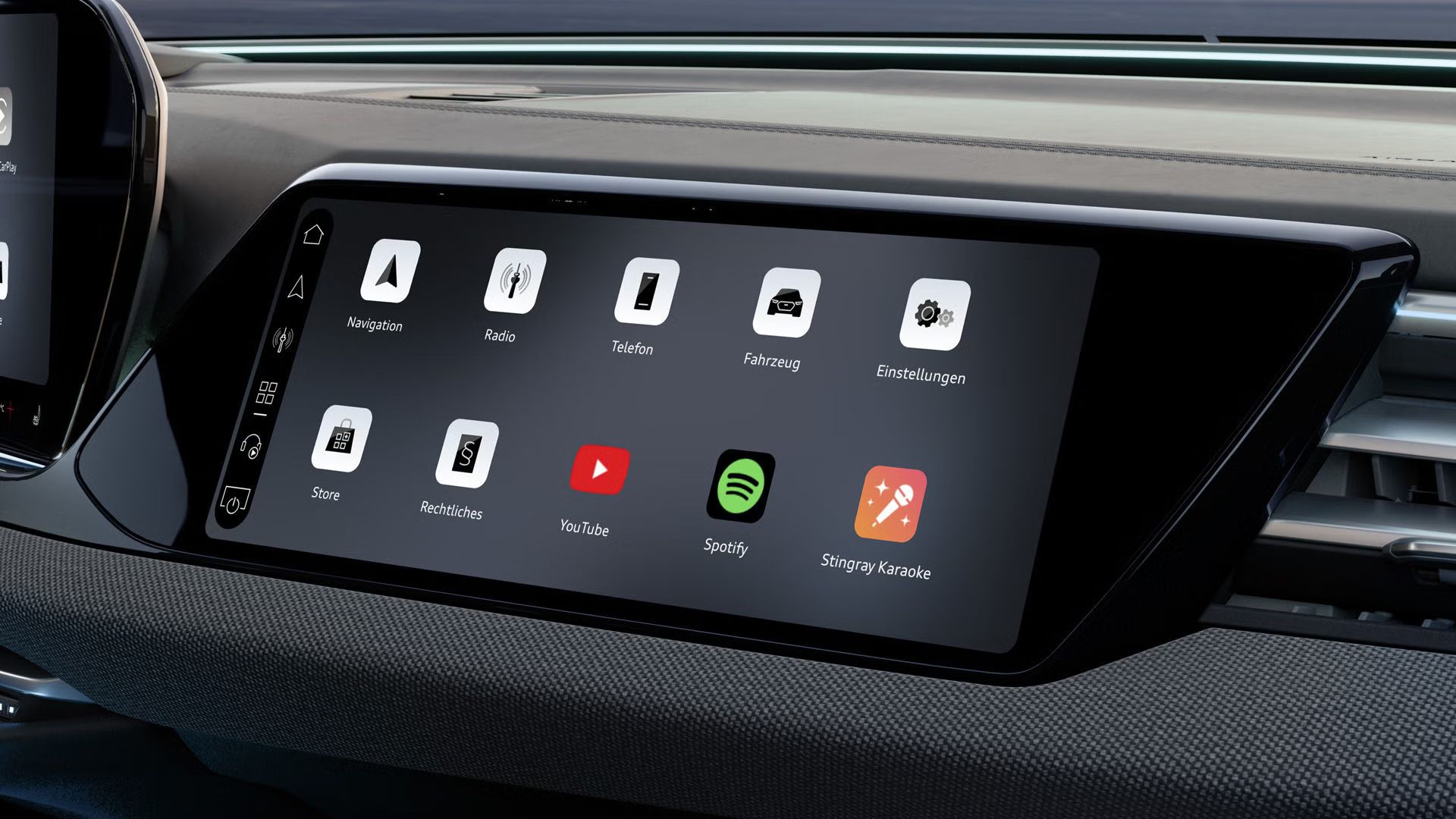 Nahaufnahme des MMI Beifahrerdisplays.