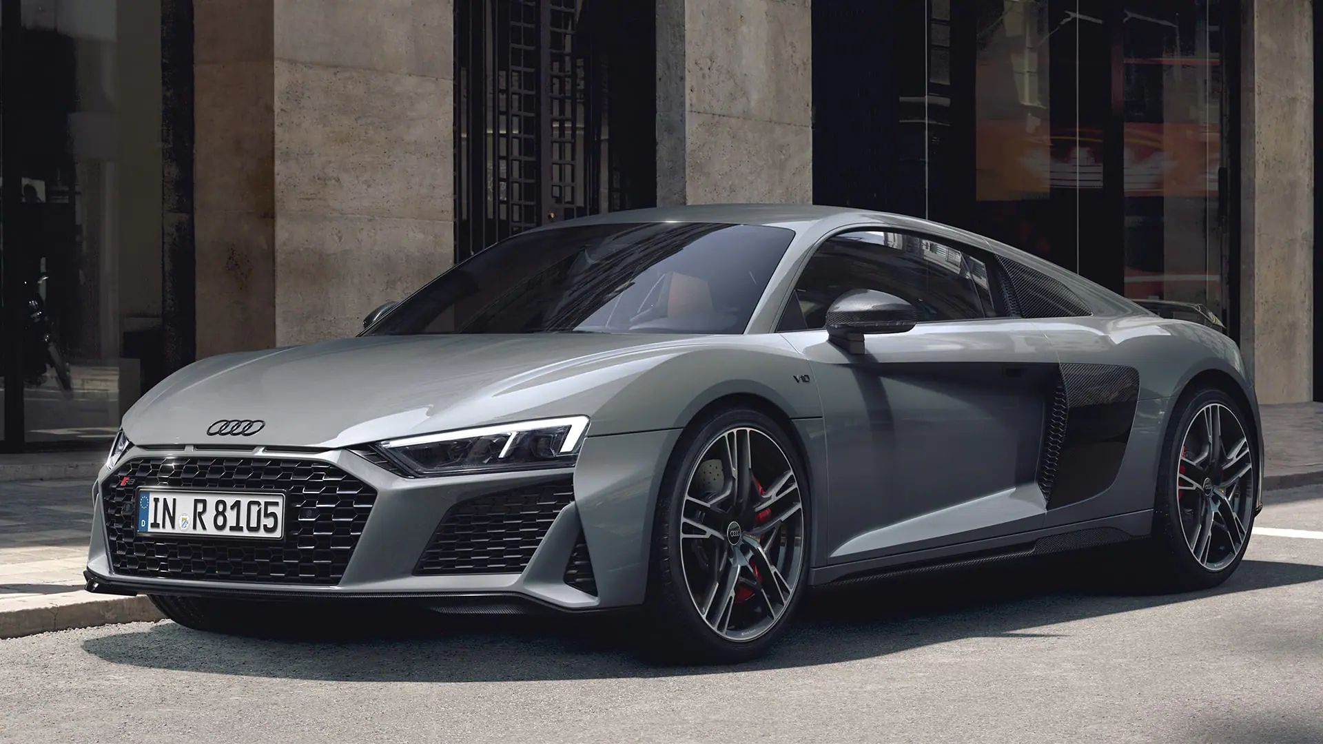 R8 Coupé V10 performance quattro Front- Seitenansicht 