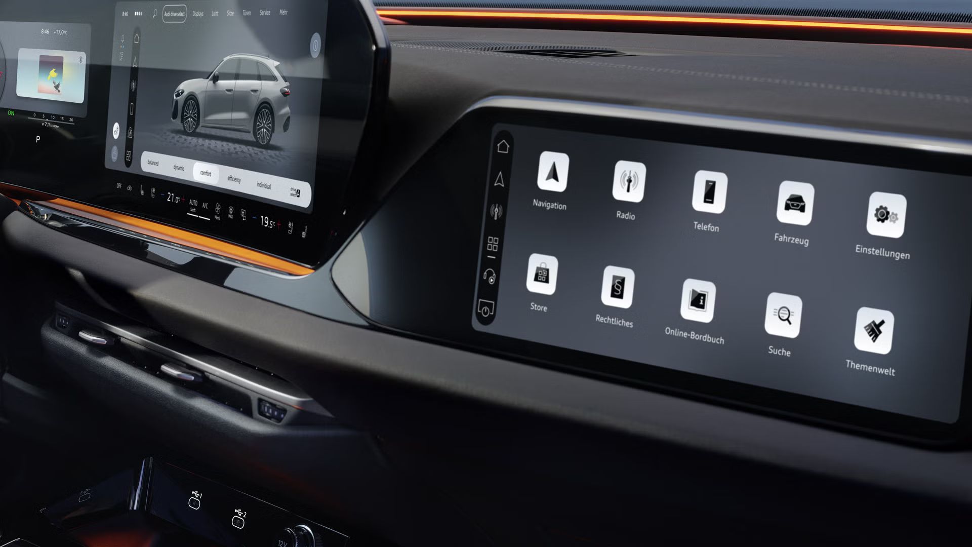 Nahaufnahme des MMI touch-Displays.