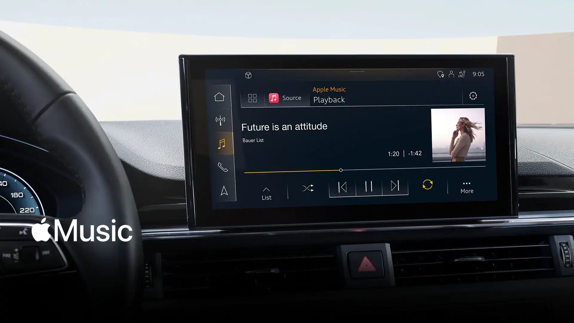MMI-Screen mit Apple Music