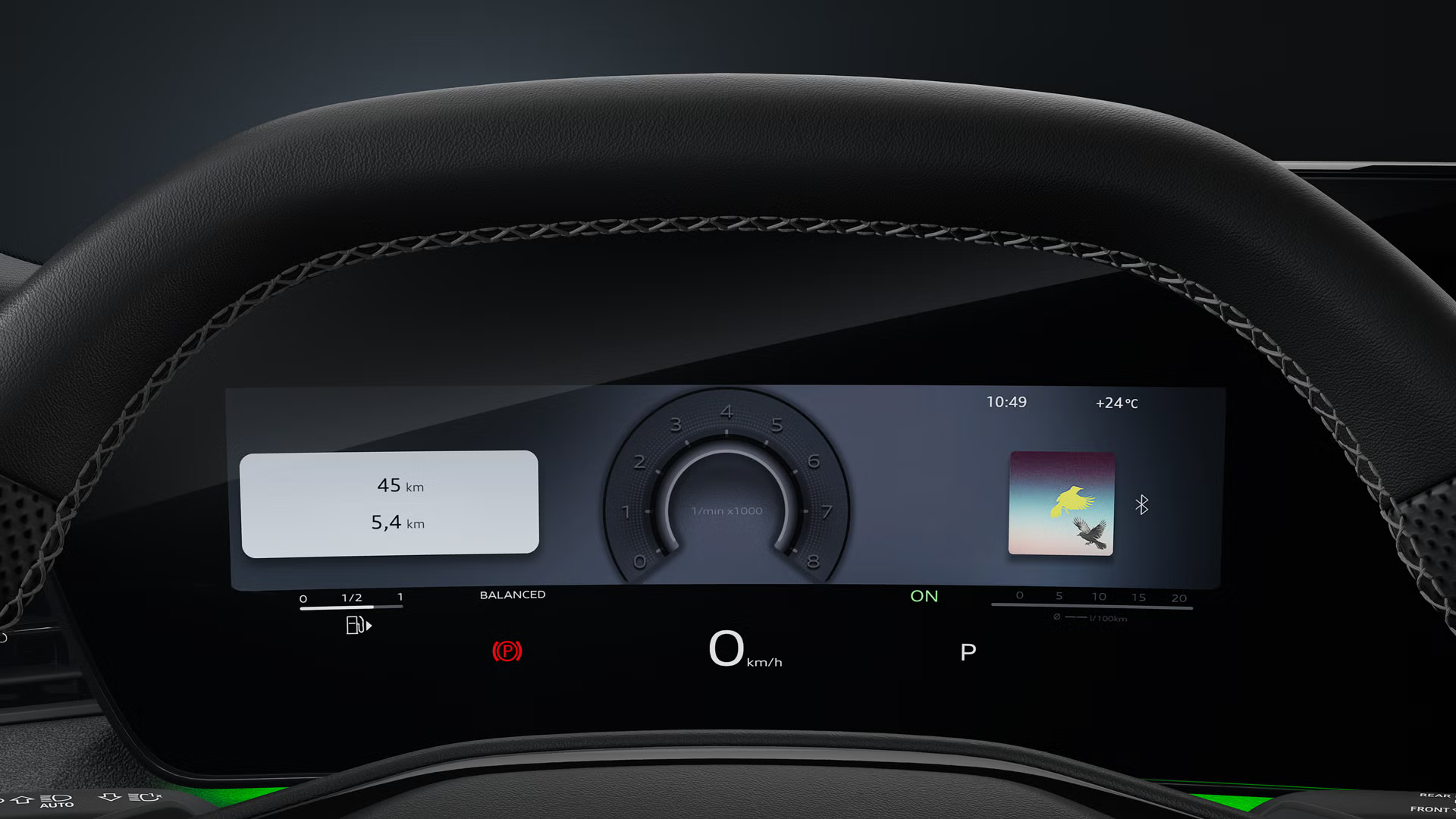 Nahaufnahme des Audi virtual cockpit plus.