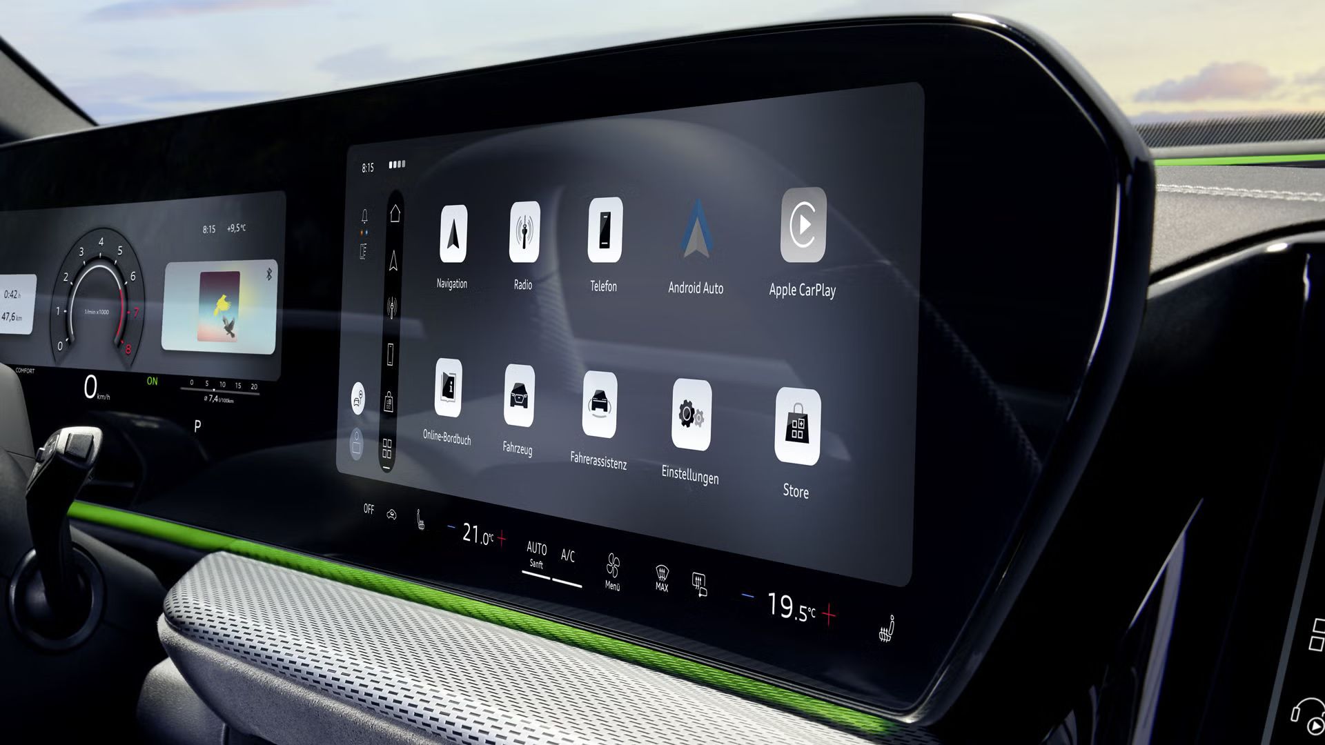 Nahaufnahme des MMI touch-Displays im Audi Q5