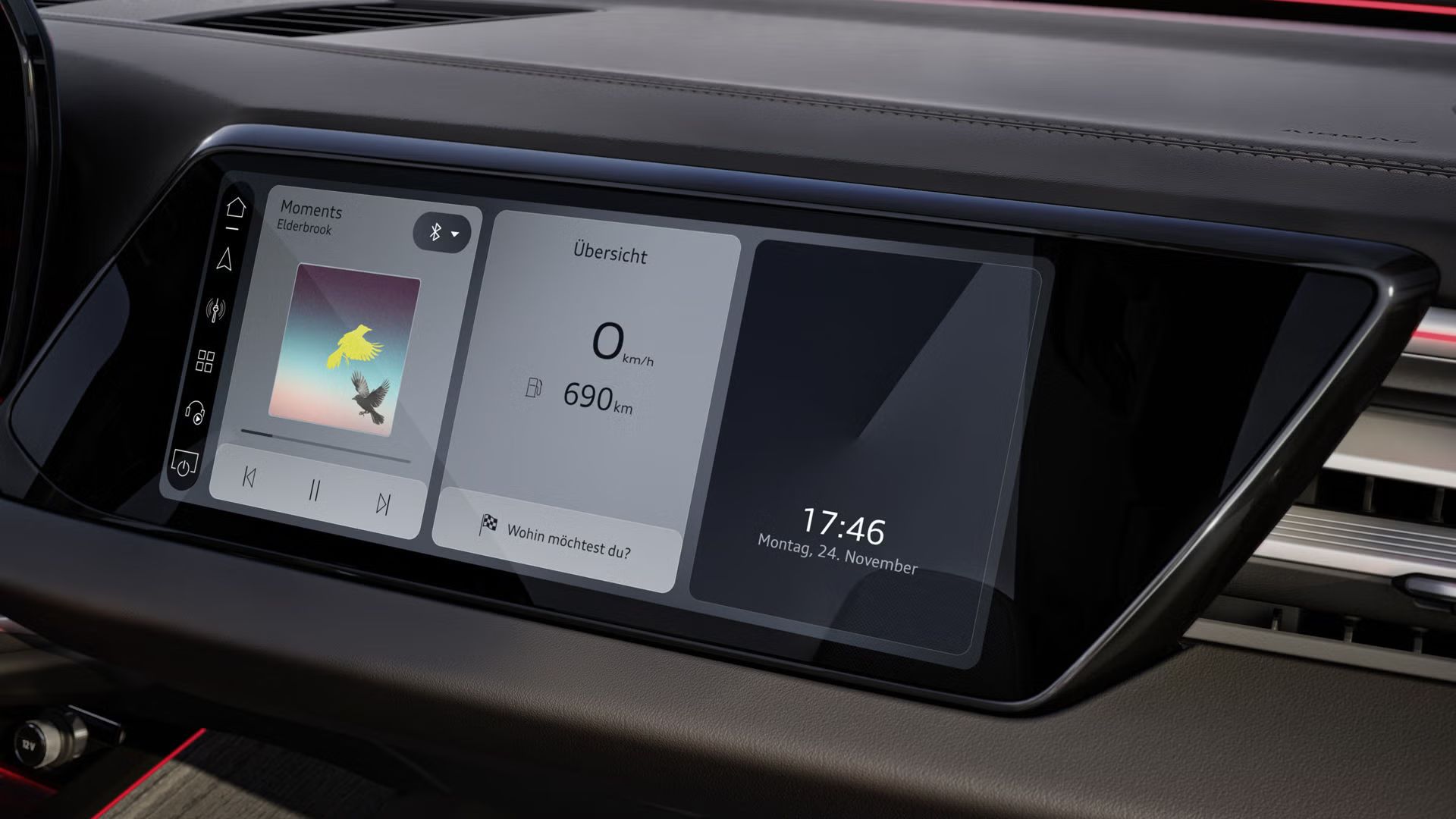 Blick auf das Beifahrerdisplay der A6 Limousine.