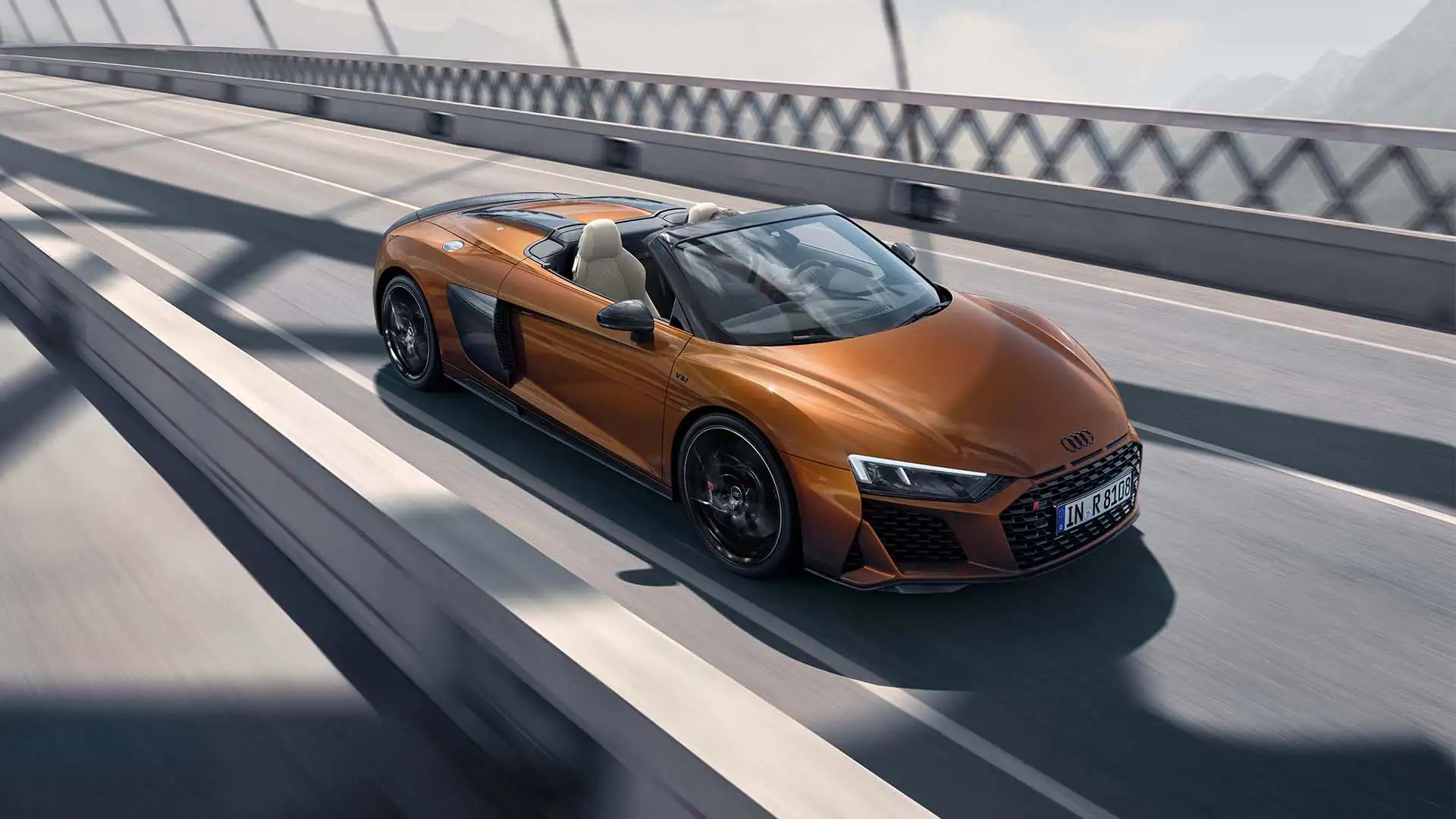  R8 Spyder V10 performance quattro dynamische Seitenansicht