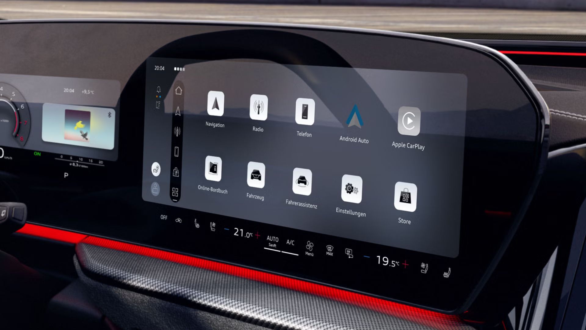 Nahaufnahme des MMI touch-Displays im Cockpit des SQ5 Sportback.