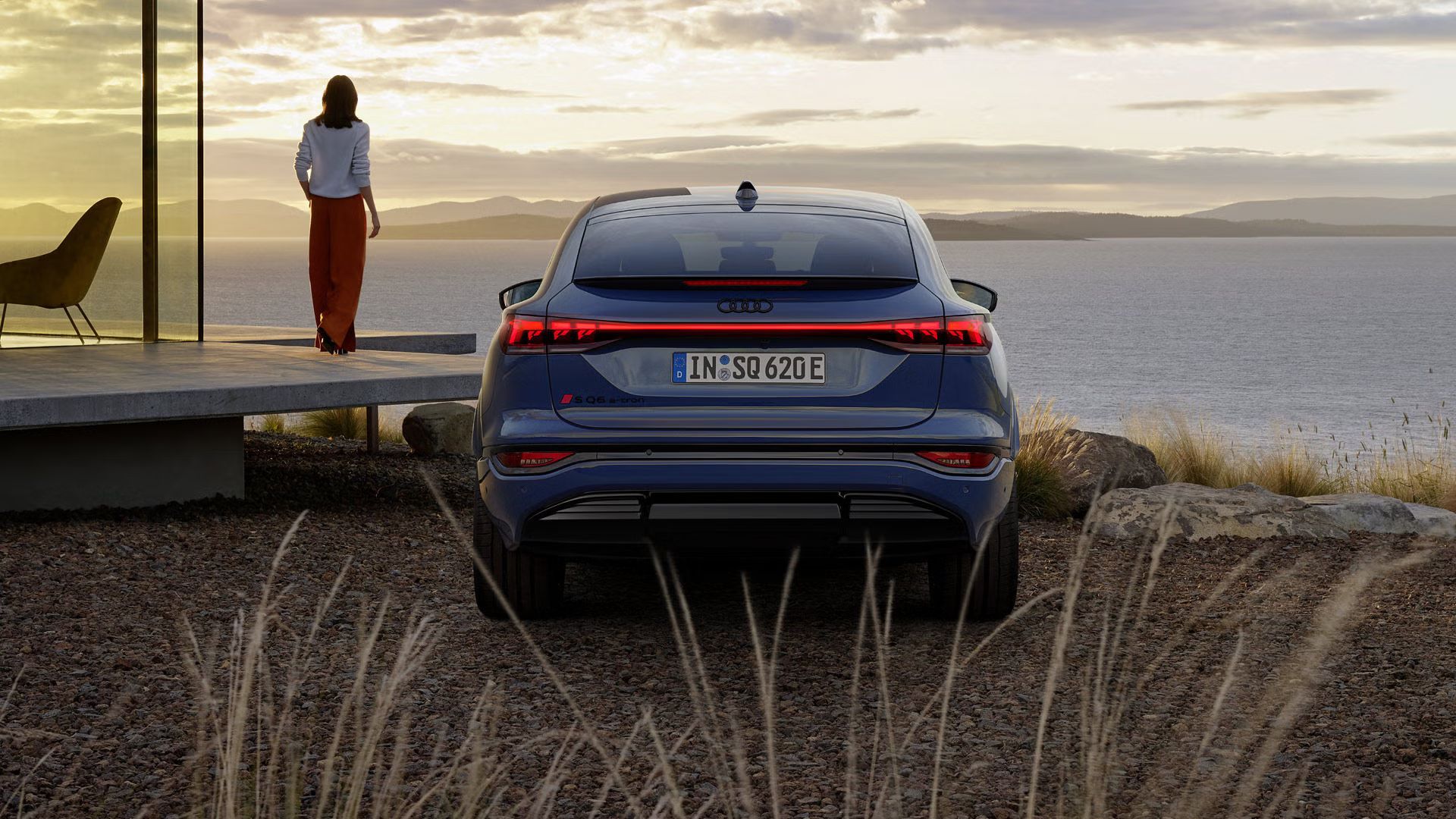 Nahaufnahme der linken, hinteren Heckleuchte des SQ6 Sportback e-tron.