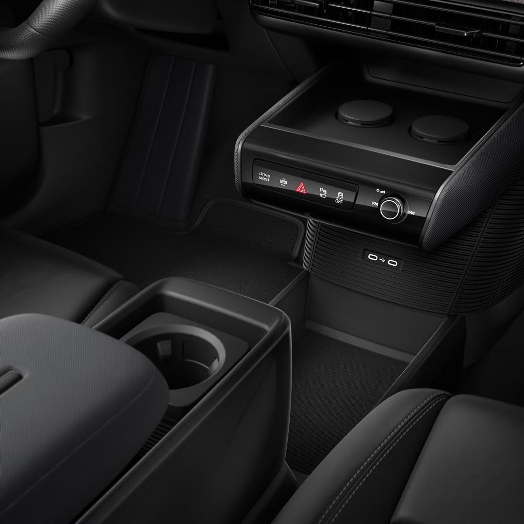 Nahaufnahme der Mittelkonsole im Audi A2 e-tron.