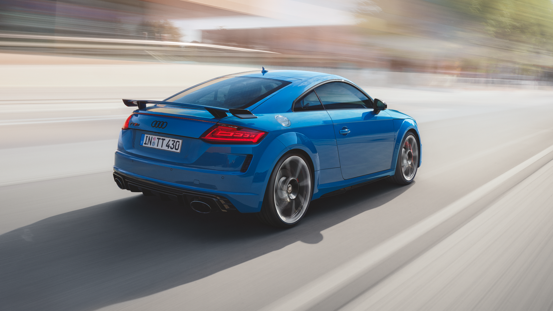 Audi TT RS Coupé dynamische Heckansicht