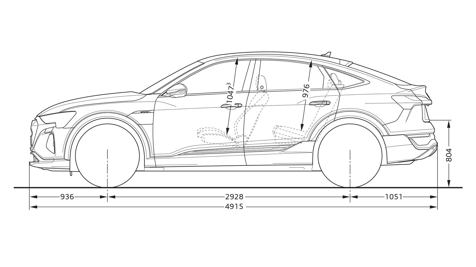 Q8 Sportback e-tron Abmessungen Seitenansicht