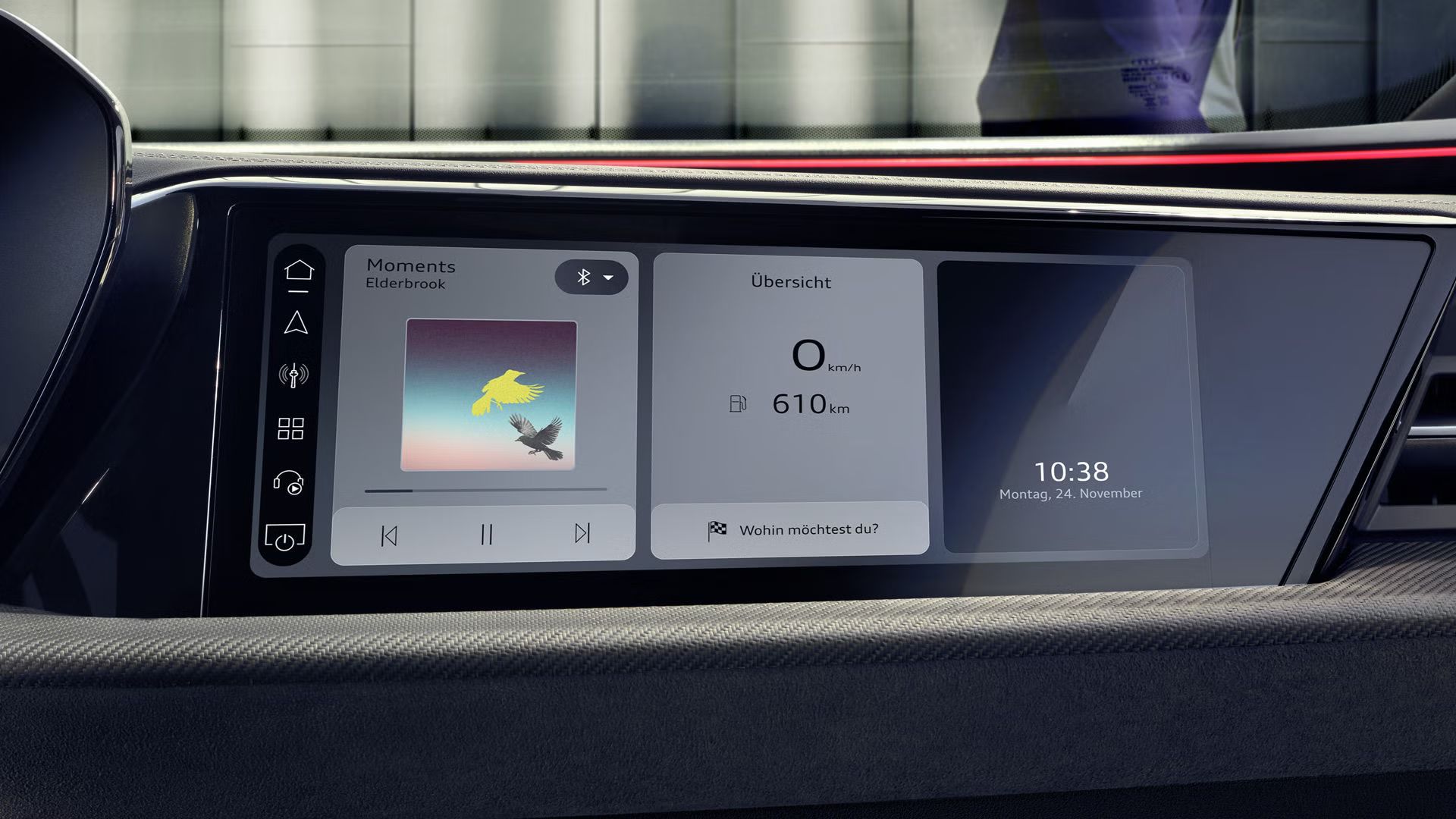 Nahaufnahme des MMI Beifahrerdisplays im Cockpit des SQ5 Sportback.